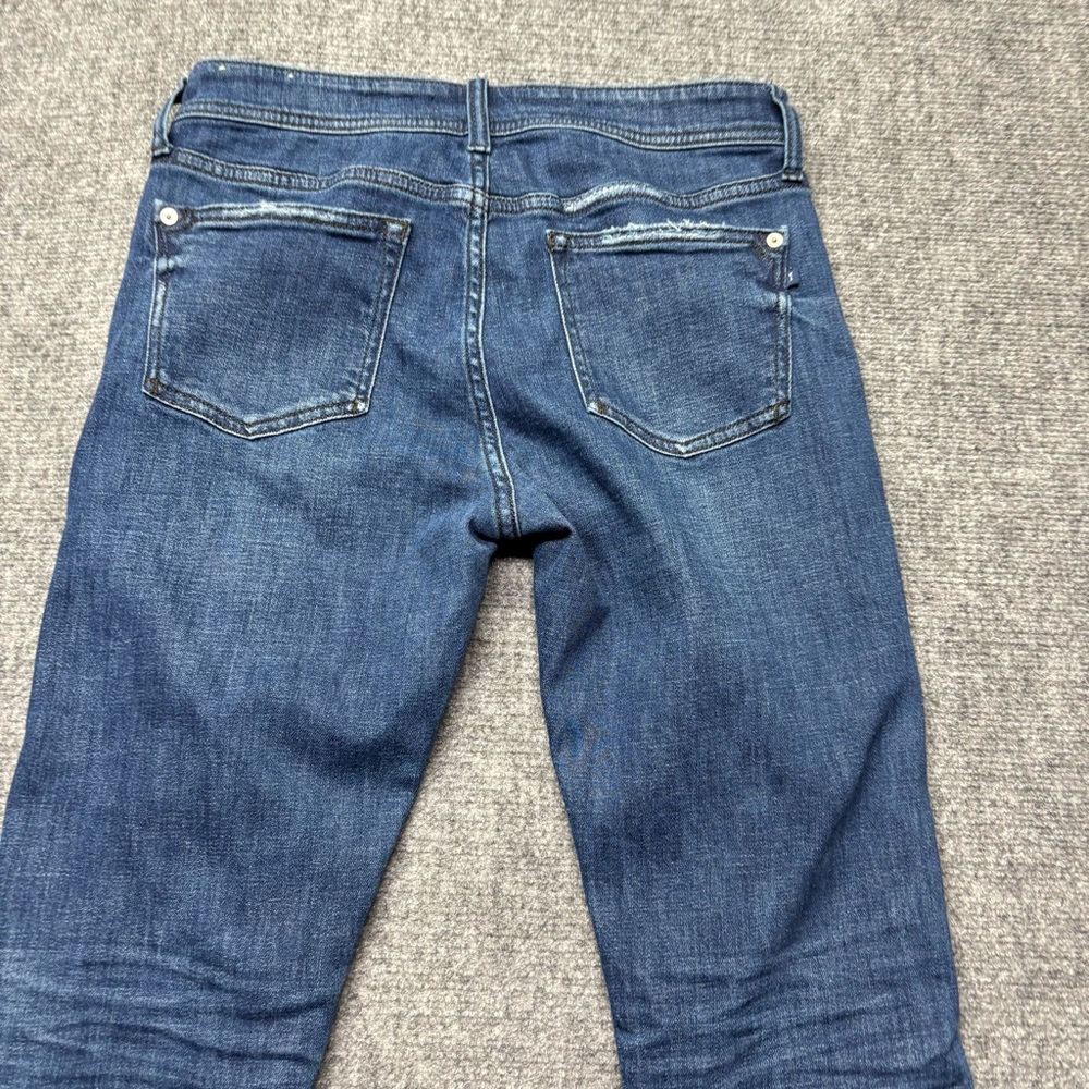 PILCRO ANTHROPOLOGIE Jeans Womens 27 Blue SLIM Boyfriend Crop Embroidered - Picture 13 of 14